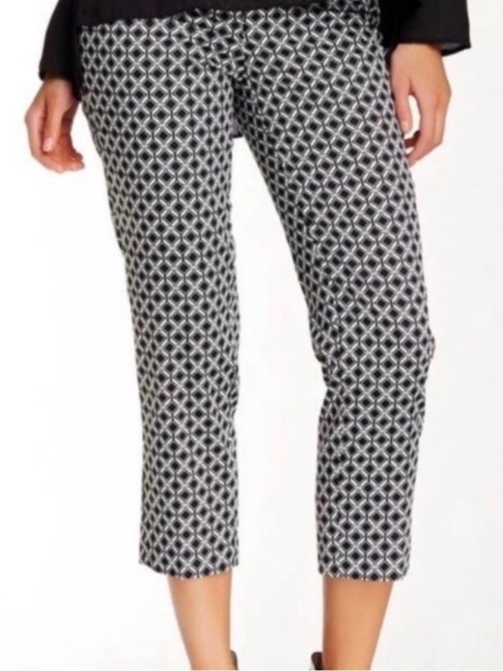 Laundry by Shelli Segal blue white geometric print pants size 14